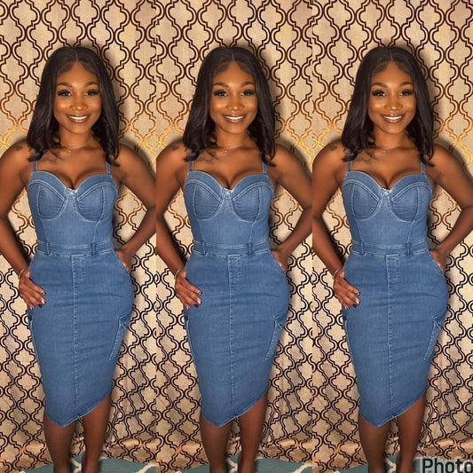 Denim Cargo Dress